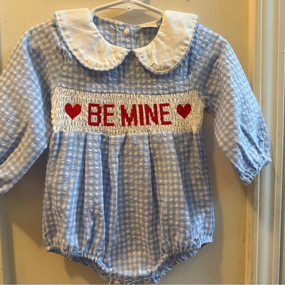 New Smocked Valentine’s Romper - Picture 5 of 11